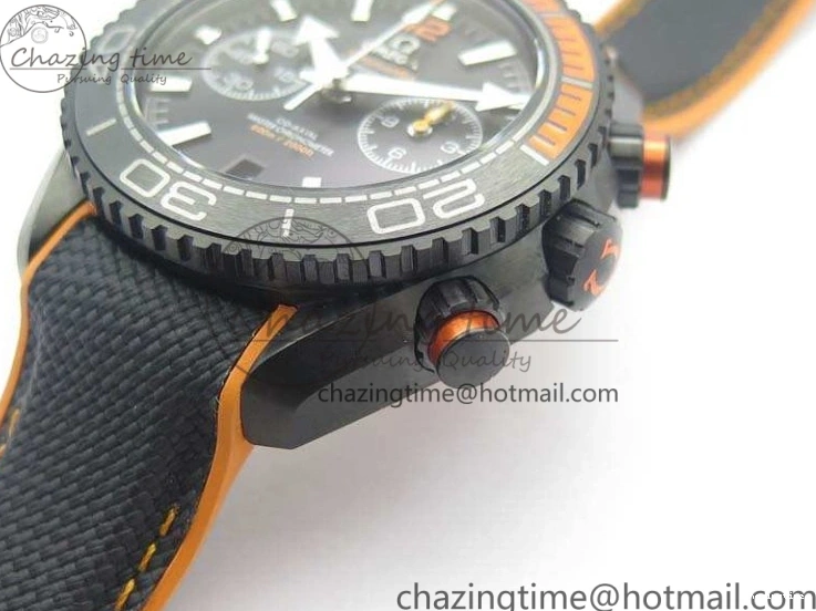1230 Planet Ocean Master Chronometer Chrono DLC OM 1:1 Best Edition Black Dial On Nylon Strap A Chic 8103